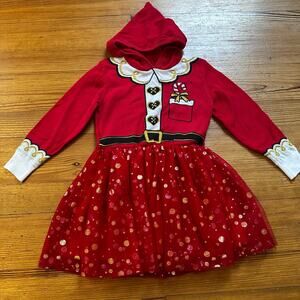 Well Worn Holiday Christmas red Santa hooded sweater dress SIZE S